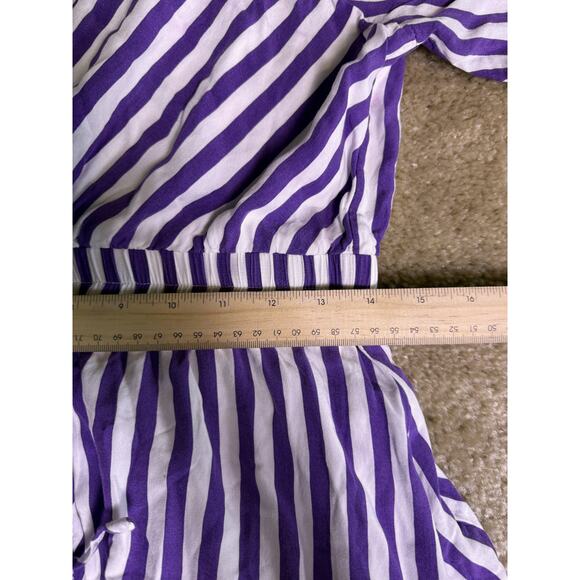 Pretty Garden Womens Dress size Small Mini Purple Striped Beach Boho E106 - Picture 10 of 12
